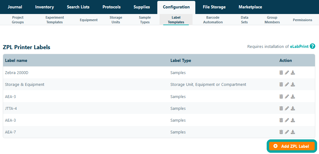 Configuring ZPL Labels